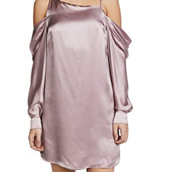 New PARKER Camille Asymmetric Silk Satin Dress - Picture 3 of 8